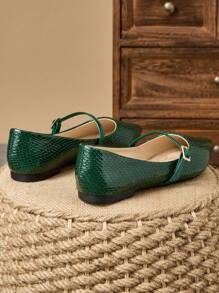 1 par de zapatos planos de punta fina para mujer suave, cómodos para el trabajo, versátiles mocasines slip-on, zapatos casuales de bailarina con tacones bajos