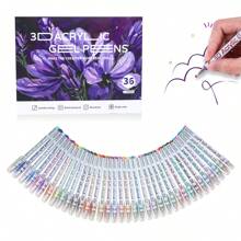 Penna gel acrilica 3D, penna gel ad asciugatura rapida, set per pittura graffiti, può essere usata per prendere appunti, segnare, fare biglietti d'auguri, colorare, contornare, penna acrilica da 1,0 mm, pennarello, tornando a scuola