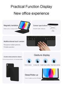 Étui clavier magique pour iPad A16 11"/modèle 10e 2025. Tablette A3354 A3355 A3356 A2696 A2757 A2777. Clavier intelligent magnétique multipoint rétroéclairé sans fil. Étui de protection pour tablette