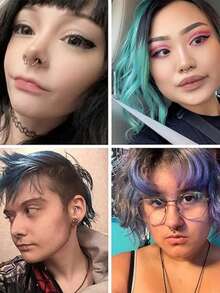 5 件/套时尚百搭女士不锈钢多色磁性夹式耳环适合日常佩戴，非穿孔 - 耳夾 - 查看 5