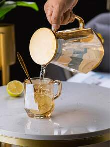 1pc Diamond Shaped Creative Fashionable High-Borosilicate Glass Cup, High-Quality Home Use Diamond Style Teapot