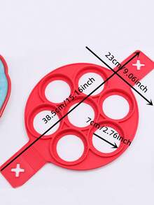 1PC Pancake Molds Silicone Baking Mould Egg Maker Pancake Egg Ring Nonstick Silicone Round Egg Rings (Red 7/4 Holes) - Multicolor - View 17