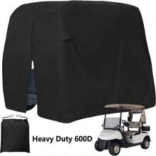 Waterproof Golf Cart Cover Zipper 4 Passenger  Club Car - Black - View 1
