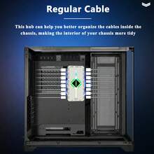 CX FUTRUE Dual 8-Port Chassis Fan Hub, ARGB 3PIN * 8 Ports And PWM 4PIN * 8 Interfaces. Remote Control Model (Without Battery).1PC - White - View 5