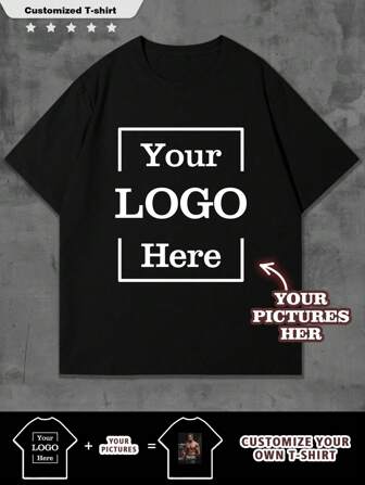 Customized Photo T-Shirt For Men - Customize Your Text And Photos, Name, Selfie/Baby/Friend/Idol/Couple/Family/Party/School/Sports/Pet Love Photos Print