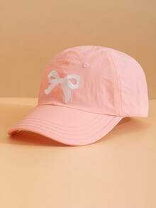 1 件儿童蝴蝶结刺绣棒球帽，时尚百搭速干棒球帽适合儿童节、礼物、日常穿着、旅行 - 彩色 - 查看 6