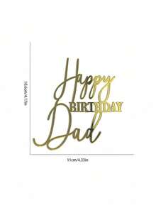 3 phụ kiện trang trí bánh sinh nhật bằng acrylic màu vàng kim - Dùng để trang trí tiệc sinh nhật bố, mẹ, Ngày của Mẹ, Ngày của Cha và các dịp lễ kỷ niệm gia đình. Tự tay trang trí bánh. - phong cách E - Xem 5