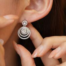 1 Pair 0.5 Carat Diamond Stud Earrings For Women, 925 Sterling Silver VVS1 Moissanite Material, Bridal Jewelry With Gift Box