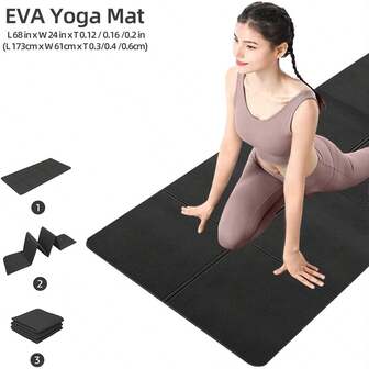 Esterilla de yoga EVA de 173*61cm para deporte y fitness, manta para ejercicios de yoga y pilates, equipo de gimnasia, esterilla para fitness, gimnasia, ejercicio, pilates, mat para gimnasio, entrenamiento en casa, adecuado como regalo (grosor opcional de 6mm/4mm/3mm)