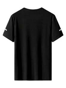 Men's Summer Ice Silk Breathable Quick-Dry T-Shirt, Casual Versatile Lightweight Short Sleeve, Comfortable Sports Outdoor Top - Black - View 2