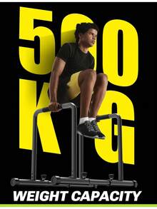 Adjustable Dip Bars- 500KG/1100lbs Dip Stand Parallettes Bar Gymnastics Bar Dip Station With Safety Connector, Pull Up Station Portable Gym Bar Parallettes Calisthenics Equipment - 1 - View 2