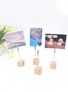 10 piezas Soportes de menú/Porta tarjetas de lugar de madera, adecuados para etiquetas de precios, fotos, letreros de escritorio y números de mesa