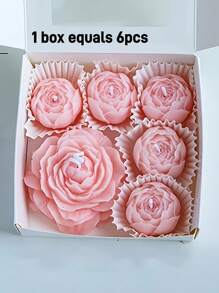 6pcs/3pcs/1pc Large Size, New Peony Scented Candles Set, Handmade Candles, Flower Shape Candles For Home Decor, Dining Table, Room, Bedroom, Birthday, Party, Wedding, Gifts, Holiday Decorations