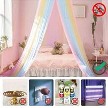 AIBOYING 1pc Rainbow Bed Canopy, Colorful Princess Fairy Tale Tent Playhouse, Pink Dome Reading Corner, Unicorn Theme Party Decor Love Valentine - Multicolor - View 6