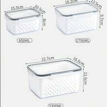 Kit 3 potes Organizadores Geladeira Organizador Alimentos Vegetais Cozinha