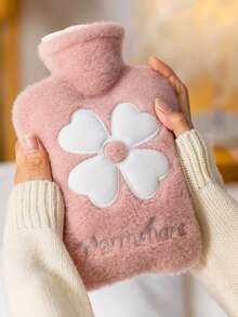 1pc 1000ml新款蓬松热敷腹部暖水袋PVC加厚家用可拆洗注水防爆热水袋三叶草形热水袋加厚冬季蓬松注水袋暖女生经期腹部PVC暖水袋注水暖手袋 - 彩色 - 查看 6