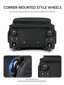 Multi-Functional Rolling Backpack, Large Capacity Wheeled Travel Backpack, School & College Bag With Swivel Wheels, Weekend Overnight Bag - Black - View 5