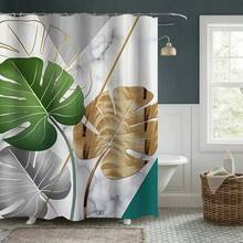 1pc Sage Patterned Waterproof Machine-Washable Bathroom Home Decor Shower Curtain Bathroom Decor Summer - A - View 6