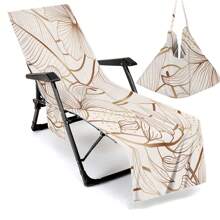 1 Stück tropische Pflanze, Palmenblatt Muster ultra-weicher Mikrofaser Strandstuhllbezug, Boho-Stil saugfähiger Strandstuhltasche, Sonnenbaden Garten Strandhotel Stuhlbezug, Lässig Urlaub Strandliege Stuhlbezug