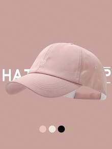Love Embroidery Children's Baseball Cap For Spring Summer, Empty Top Baseball Cap For Girls, UV Ion Sun Hat For Ponytail, Spring And Autumn Sun Hat For Daily Outdoor Activies, For 3-10 Children - Multicolor - View 14