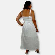 Vestido Branco Longo Alça Indiano Com Renda Algodão 435