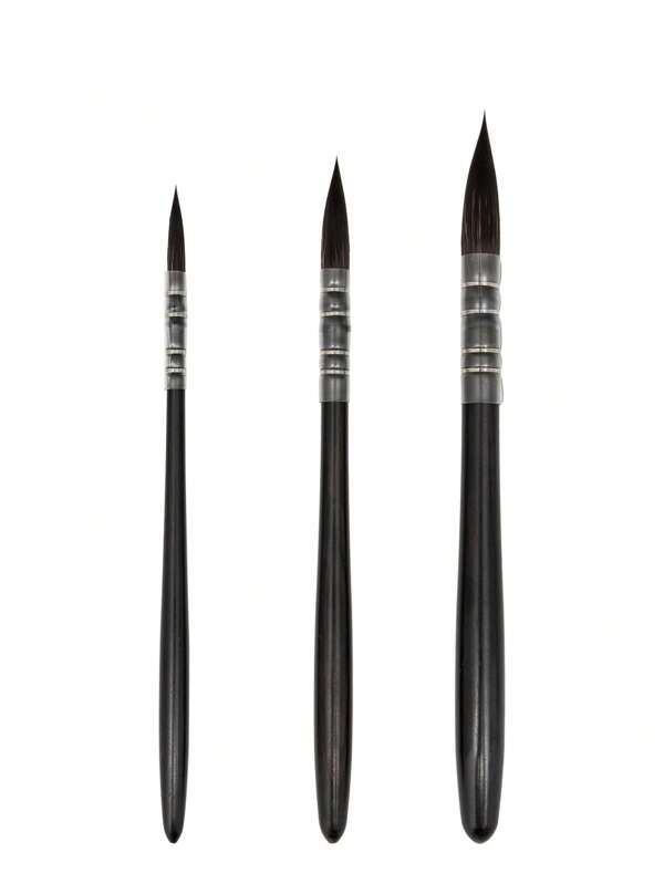1#-3# Ebony Rod Metal Tube Nylon Bristles Paintbrush, Nylon Bristles With Good Elasticity, Round Head Design Suitable For A Variety Of Painting Methods, Professional Grade Watercolor Painting Supplies, Suitable For Art Students, Professional Tools Mop Brush Brush Brush,Mother's Day,Mom's Gift,Back To School,School Supplies