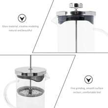 1PC French Press Coffee Maker, Double Wall Insulated Borosilicate Glass Carafe, Dishwasher Safe Stainless Steel Filter/Plunger Assembly, Removable Silicone Base, Easy To Clean Coffee Press Household Espresso Maker Pot Kettle Set Milk Bubbler Stylish For Home Office Party Manual Espresso & Tea Brewer Pot For Home & Office - Stylish And Easy To Clean Coffee Kettle For Brews Back To School