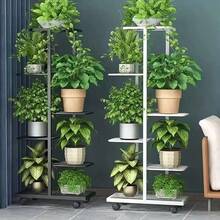 3/7Layers Iron Holder Shining Plant Stand For Flowers Storage Shelf Pot Rack Organizer Home Garden Decoration