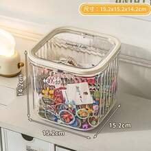 1 hộp đựng phụ kiện tóc, hộp đựng đồ để bàn dung tích lớn cho trẻ em và người lớn, hộp chống bụi đựng kẹp tóc, kẹp tóc, dây chun, đồ trang trí tóc - Nhiều màu - Xem 14