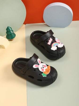 夏季新款可爱鳄鱼与气球印花加厚防滑舒适柔软儿童凉鞋男女通用幼儿户外沙滩拖鞋