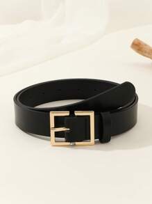 1 pièce Ceinture décontractée grande taille pour femmes avec boucle en forme de cœur et boucle texturée en pierre en forme de croissant, polyvalente pour jeans, robes et manteaux d'été, école