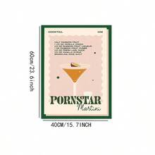 1 件/6 件无框架复古鸡尾酒饮料帆布印刷墙艺术，彩色果汁饮料墙饰，可爱学院风房间美学艺术品墙画，适用于客厅卧室浴室餐厅酒吧走廊厨房墙饰，无框架 - 彩色 - 查看 23