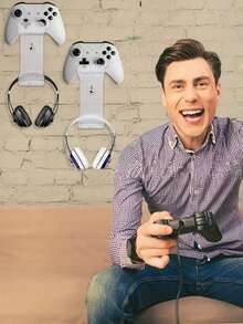 1pc Acrylic Wall Mounted Display Stand, Transparent Storage Rack - Transparent - View 3