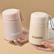 1PC Minimalist Mini Warm Color 350ML Insulated Cup, Women's Portable Stainless Steel Insulated Cup, Gift Cup, Cute Student Water Cup, Portable And Long-Lasting Insulated Water Cup, Coffee Cup [Logo Casual/Color Difference Small] Back To School