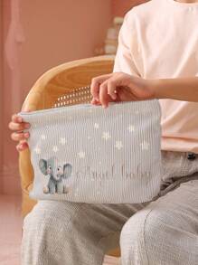 1pc Customized Text Toiletry Bag, Large Capacity Storage Pouch, Suitable For Travel And Daily Use, Personalized, Fashionable, Casual, Cute, Suitable For Children And Teenagers, Print Your Own Name Or Gift To Your Sister And Classmates