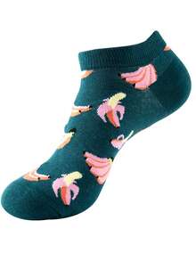 1/3/5/10 Pairs Women Colorful Fruit Print Ankle Socks, Cute Casual Breathable Moisture-Wicking Quick-Drying Anti-Odor Boat Socks, Versatile &
