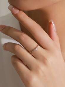 Arlmay 1 Pc 925 Sterling Silver V-Shaped Dolphin Fish Tail Design Ring For Female Fashion Mother's Day Gift Jewelry - Silver - View 3