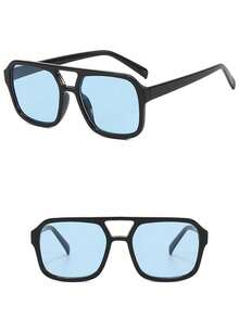 1 Cặp kính vuông cá nhân hóa, kiểu dáng cổ điển, phụ kiện cơ bản đi biển dành cho nữ, phù hợp với trang phục công sở mùa thu/đông, quà tặng. - Nhiều màu - Xem 3