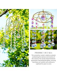 1pc Handmade Crystal Sun Catcher, Reflects Sunlight And Rainbows, Hanging Wind Chime Style Sun Catcher, Suitable For Windows, Indoor Home Decor, Outdoor Garden Decoration, Gifting For Valentine's Day, Thanksgiving, Christmas, Parties