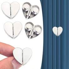 1/2/4/6 对窗帘磁扣，心形可拆卸无钉窗帘夹，金属纽扣遮光 - 彩色 - 查看 7
