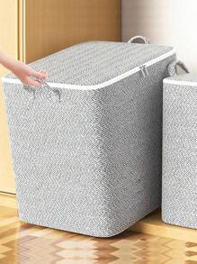 1pc Large Capacity Modern Rectangle Fabric Storage Bags, Multipurpose, Non-Waterproof Closet Organizers For Bedroom, Home, And Moving - Easy To Use, Space-Saving, And Foldable