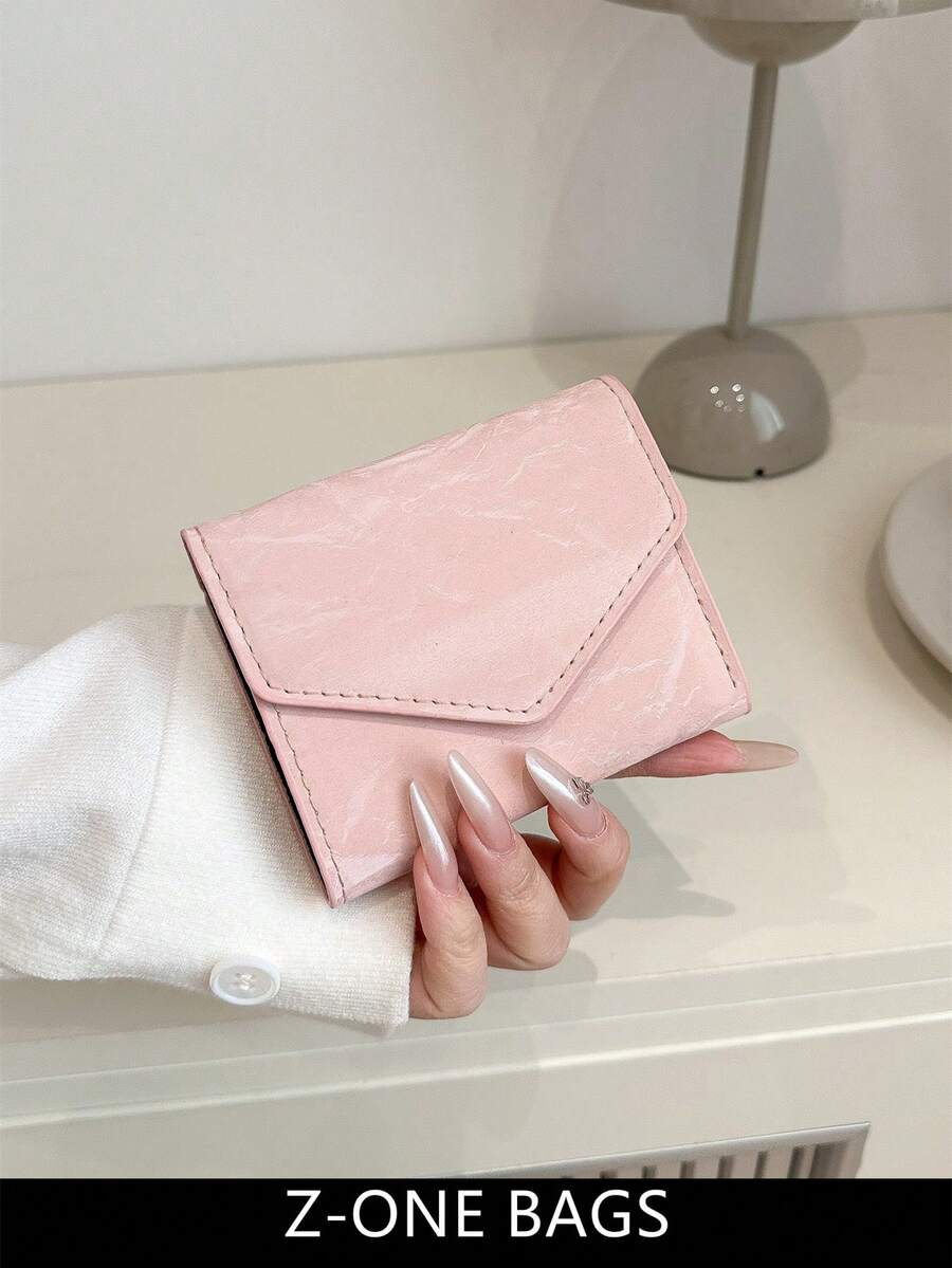 1pc Plain Color PU Leather Bifold Compact Wallet Fashionable For Women Suitable For Daily Use And Gift Wallet Mini Wallet Purse Wallet Small Wallet Wallet