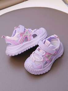 1 Pair New Summer Kids Sandals, Toddler Boys/Girls Closed Toe Sports Breathable Mesh Shoes - Purple - View 4