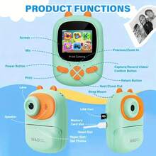 W&O Kids Camera Instant Print, Dual-Lens 48MP Digital Camera For Birthday Gifts, 1080P Selfie Instant Cameras With 32GB SD Card, Instant Print Digital Camera For Girls Boys - Multicolor - View 9