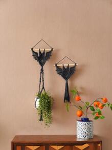 1pc/2pcs Bat Plant Holder, Bat Macrame, Goth Home Decor, Living Room Wall Art, Spooky Halloween, Macrame Hangers, Plant Decoration