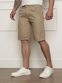 Men's Bermuda Shorts Colored Twill Premium Jeans Various Colors - Màu Khaki - Xem 3