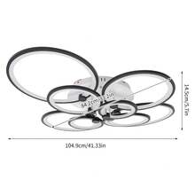 Modern Ceiling Light 8Heads Dimmable Chandelier LED Pendant Lamp Fixture +Remote - Đen và trắng - Xem 2