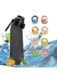 1pc 700ML Air Flavored Water Bottle With 8 Flavor Pods Sports Fashion Straw For Outdoor Sports Activities - Multicolor - View 1