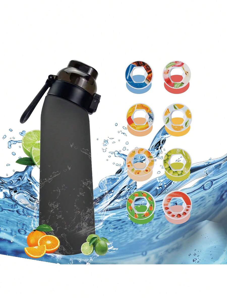 1pc 700ML Air Flavored Water Bottle With 8 Flavor Pods Sports Fashion Straw For Outdoor Sports Activities - Multicolor - View 1