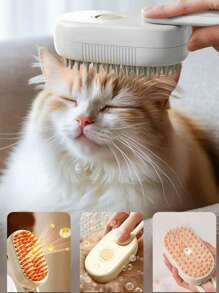 1 Pieza Peine vaporizador y masaje para mascotas, limpiador de pelo flotante para gatos y perros, sin necesidad de bañar, peine vaporizador de masaje sin enjuague, cepillo de un solo toque, carga USB, adecuado para gatos y perros, herramientas de cuidado diario, herramientas portátiles de acicalado de pelaje